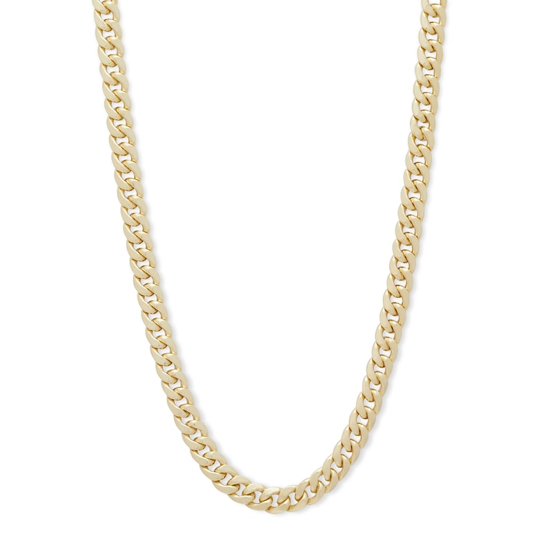 10K Semi-Solid Gold Miami Curb Chain Made in Italy - 22"