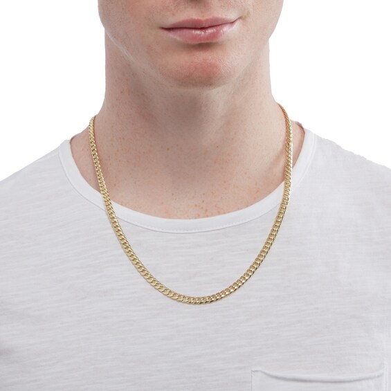 10K Semi-Solid Gold Miami Curb Chain - 22"