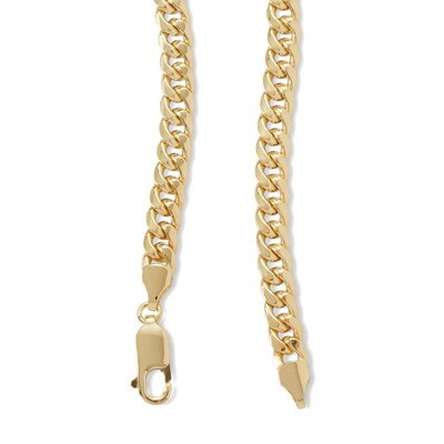 10K Semi-Solid Gold Miami Curb Chain - 22"