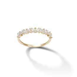 Marquise and Round Cubic Zirconia Zig-Zag Ring in 10K Gold - Size 7