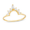 Thumbnail Image 0 of Marquise and Round Cubic Zirconia Crown Contour Ring in 10K Gold - Size 7