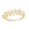 Thumbnail Image 1 of Baguette Cubic Zirconia Zig-Zag Ring in 10K Gold - Size 7