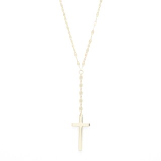 Made in Italy Cross "Y" Necklace in 10K Gold - 22"