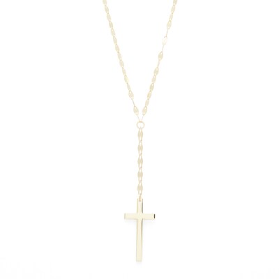 Made in Italy Cross "Y" Necklace in 10K Gold - 22"