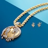 Thumbnail Image 2 of Diamond Accent Beaded Melting Globe Necklace Charm in Sterling Silver with 14K Gold Plate
