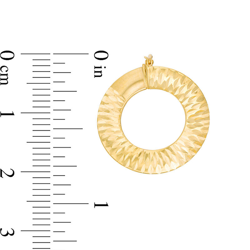 Main Image 2 of Diamond-Cut Curled Hoop Earrings in 10K Gold