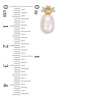 5 - 7mm Baroque Freshwater Cultured Pearl Pineapple Stud Earrings in 14K Gold