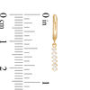 Cubic Zirconia Linear Drop Earrings in 10K Gold