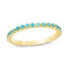 Blue Cubic Zirconia Eternity Band in 10K Gold - Size 7