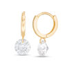 6mm Cubic Zirconia Dangle Drop Earrings in 10K Solid Gold