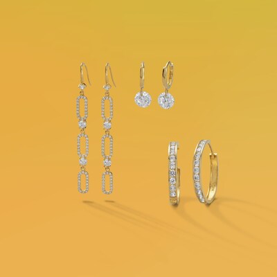 6mm Cubic Zirconia Dangle Drop Earrings in 10K Solid Gold