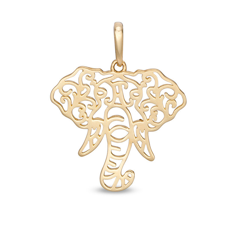 10K Yellow Gold Elephant Charm Pendant MSRP $295 