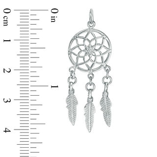 Polished Dream Catcher Necklace Charm in Sterling Silver