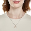 Thumbnail Image 3 of Diamond-Cut "QUEEN" Beaded Crown with Star Accent Two-Tone Necklace Charm in 10K Solid Gold