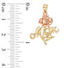 Thumbnail Image 2 of Diamond-Cut "MOM" and Rose Necklace Charm in 10K Two-Tone Gold