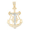 Thumbnail Image 1 of Cubic Zirconia Crucifix Anchor Necklace Charm in 10K Two-Tone Gold