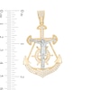 Thumbnail Image 4 of Cubic Zirconia Crucifix Anchor Necklace Charm in 10K Two-Tone Gold
