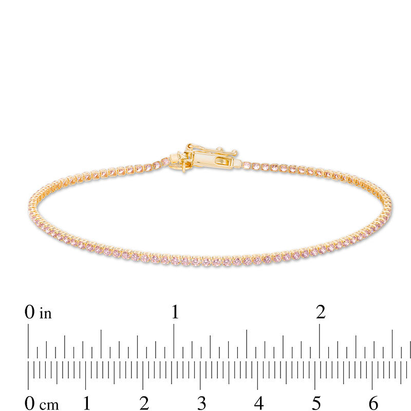 Main Image 2 of Pink Cubic Zirconia Tennis Bracelet in 10K Gold - 7.5"