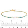 Thumbnail Image 2 of Blue Cubic Zirconia Tennis Bracelet in 10K Gold - 7.5&quot;