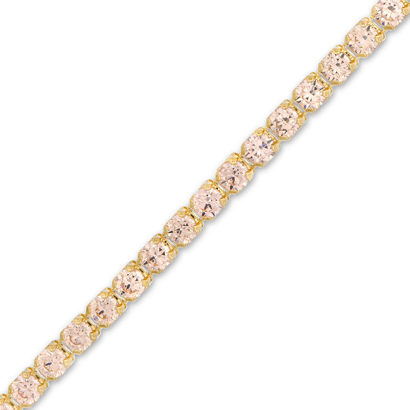 Yellow Cubic Zirconia Tennis Bracelet in 10K Gold - 7.5"