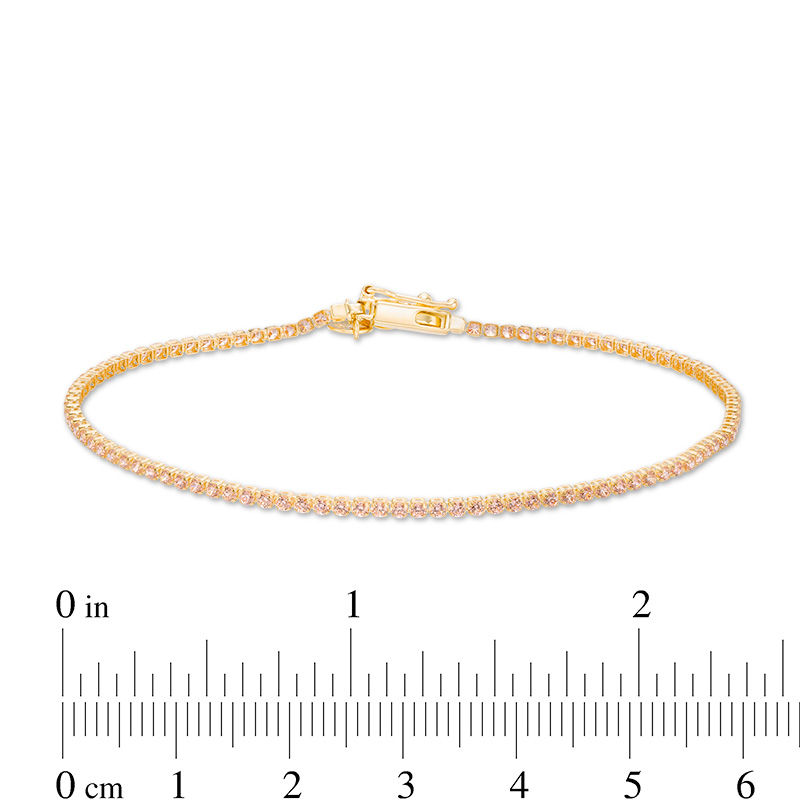 Yellow Cubic Zirconia Tennis Bracelet in 10K Gold - 7.5"