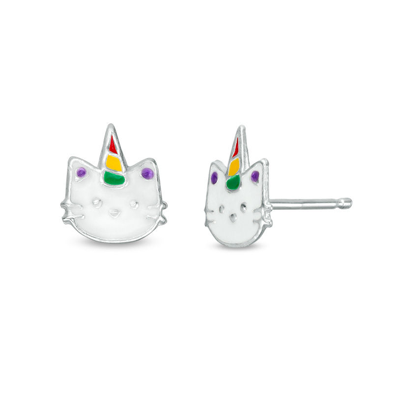 Cute Unicorn 925 Sterling Silver Colour Enamel Girls Ladies Earrings Studs Gift Cute Unicorn 925 Sterling Silver Colour Enamel Girls Ladies Earrings Studs Gift