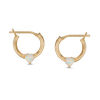 Thumbnail Image 0 of Child's 3mm Heart-Shaped Simulated Opal Hoop Earrings in 14K Gold
