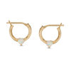 Thumbnail Image 1 of Child's 3mm Heart-Shaped Simulated Opal Hoop Earrings in 14K Gold