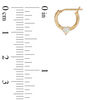 Thumbnail Image 2 of Child's 3mm Heart-Shaped Simulated Opal Hoop Earrings in 14K Gold