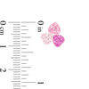 Child's 3mm Pink Cubic Zirconia and Crystal Enamel Solitaire, Heart Key and Trio Stud Earrings Set in Sterling Silver
