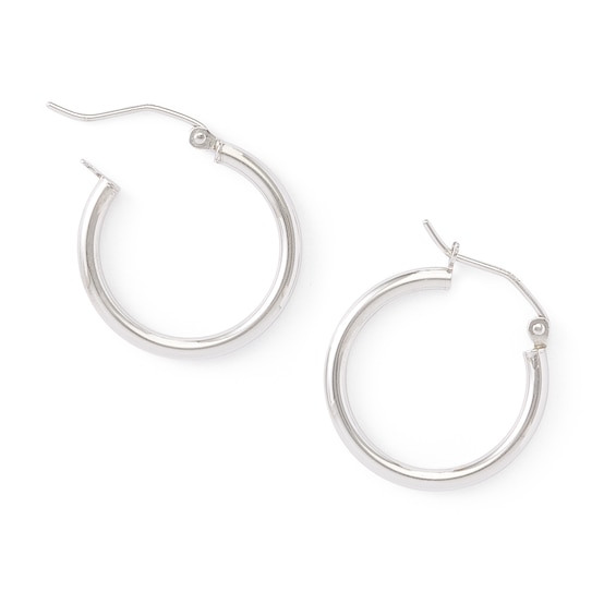 20mm Tube Hoop Earrings in Hollow Sterling Silver
