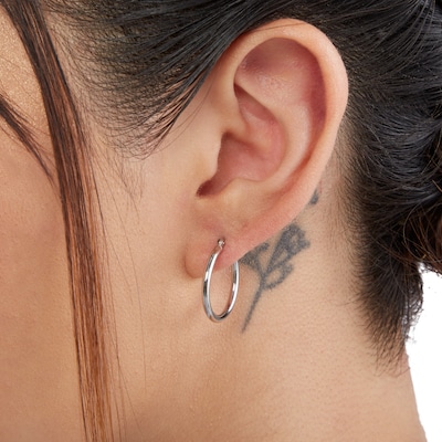 20mm Tube Hoop Earrings in Hollow Sterling Silver