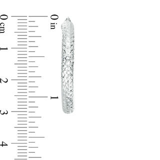30mm Diamond-Cut Tube Hoop Earrings in Sterling Silver