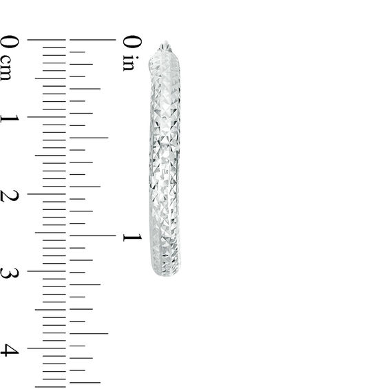 30mm Diamond-Cut Tube Hoop Earrings in Sterling Silver