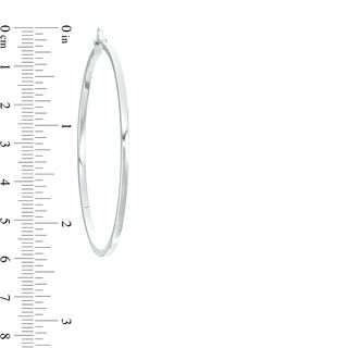 55mm Square Tube Hoop Earrings in Sterling Silver
