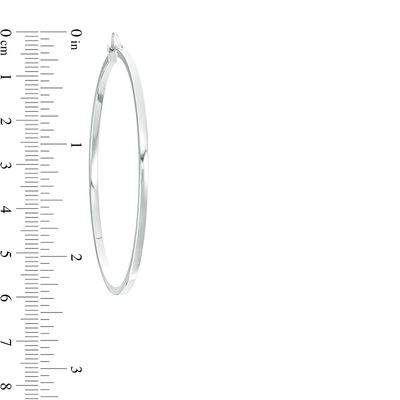 55mm Square Tube Hoop Earrings in Sterling Silver