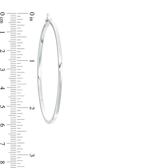 55mm Square Tube Hoop Earrings in Sterling Silver
