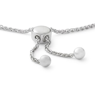 6mm Cubic Zirconia Frame Station Bolo Bracelet in Sterling Silver - 9"