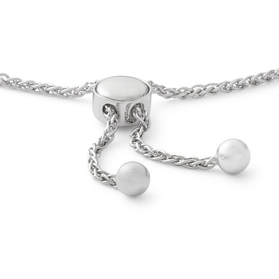6mm Cubic Zirconia Frame Station Bolo Bracelet in Sterling Silver - 9"