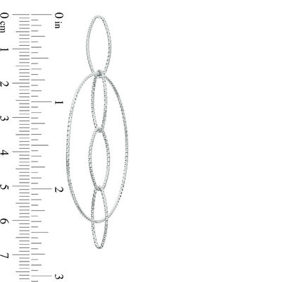 Diamond-Cut Interlocking Circles Drop Earrings in Sterling Silver