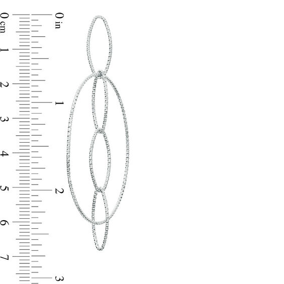 Diamond-Cut Interlocking Circles Drop Earrings in Sterling Silver