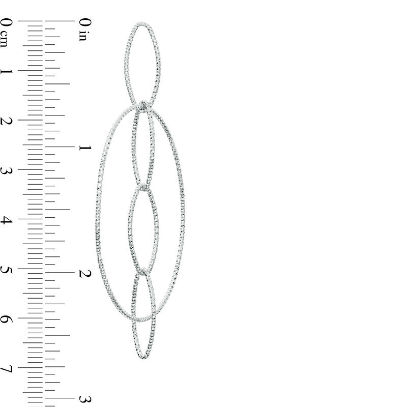 Main Image 2 of Diamond-Cut Interlocking Circles Drop Earrings in Sterling Silver
