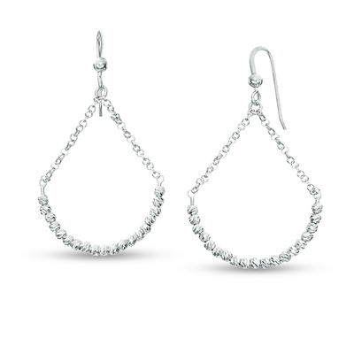 Diamond-Cut Beaded Pendulum Drop Earrings in Sterling Silver