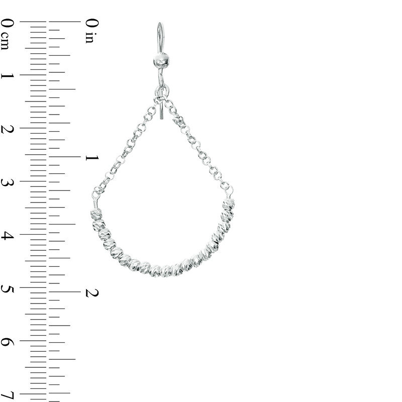 Main Image 2 of Diamond-Cut Beaded Pendulum Drop Earrings in Sterling Silver