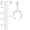 014 gauge Cubic Zirconia Trio Crescent Moon Belly Button Ring in Stainless Steel
