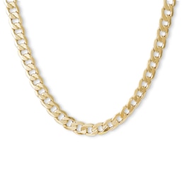 Made in Italy 180 Gauge Curb Chain Necklace in 10K Hollow Gold - 24&quot;