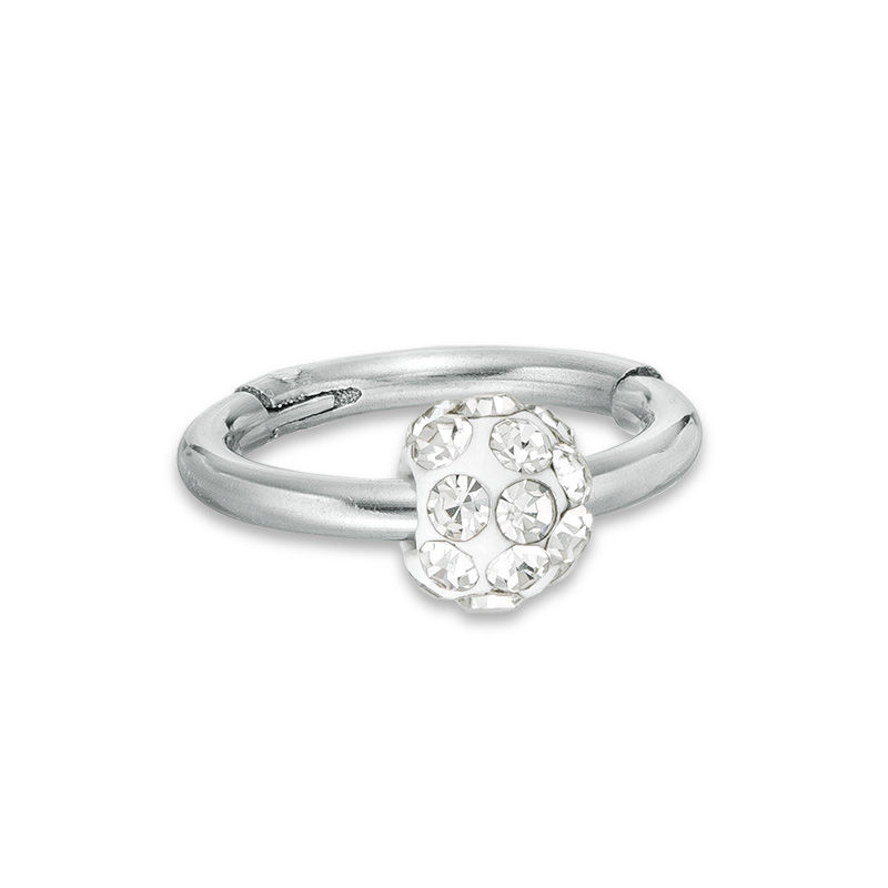 Main Image 1 of 016 Gauge Crystal Ball Captive Bead Ring in Stainless Steel - 3/8"