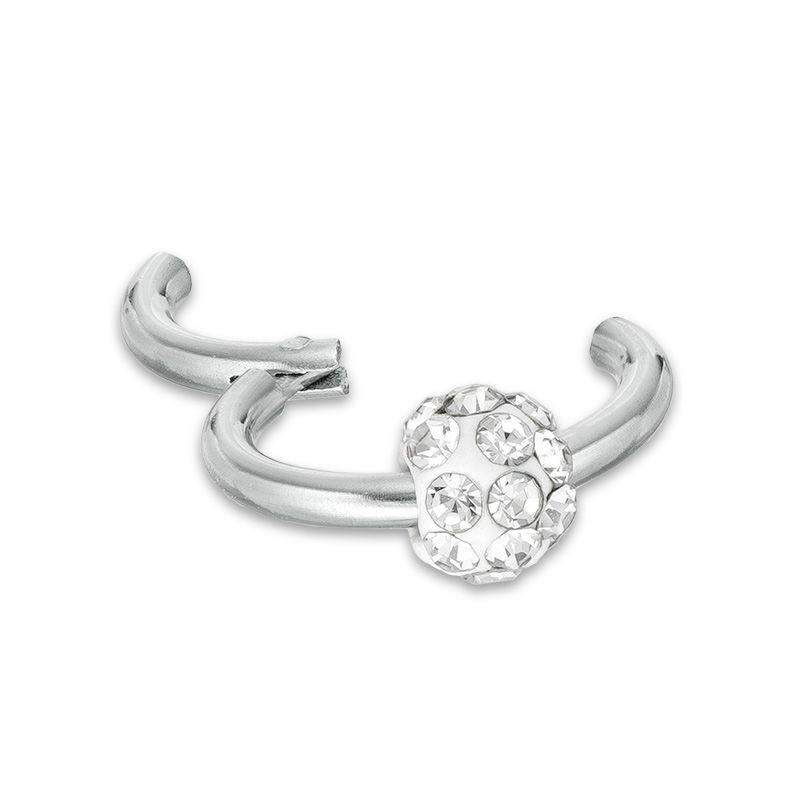 Main Image 2 of 016 Gauge Crystal Ball Captive Bead Ring in Stainless Steel - 3/8"
