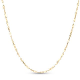 Made in Italy 030 Gauge Infinity Link Chain Necklace in 10K Gold - 18"