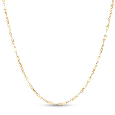 Made in Italy 030 Gauge Infinity Link Chain Necklace in 10K Gold - 18"